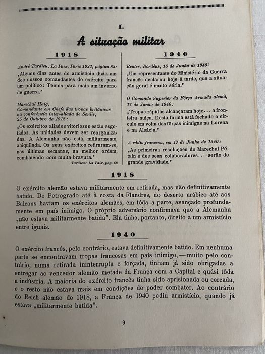 Publicação sobre os Armisticios de 1918 e 1940