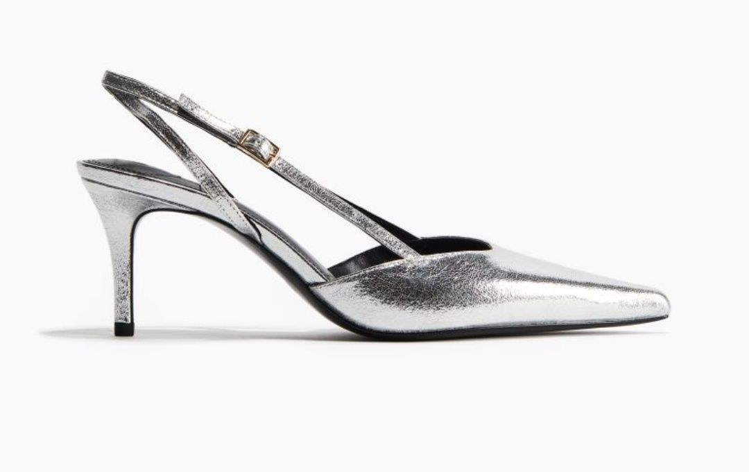 Eleganckie srebrne buty H&M z podwójnymi paseczkami. Nowe, a TANIEJ!