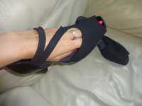 Gaby by Gabor piękne niepowtarzalne czarne buty na obcasie czółenka 4