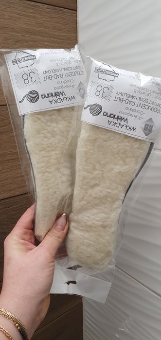 Wkładki do butów 38 owcza wełna filc ciepłe zimowe Thermo wełniane 39