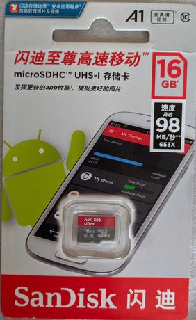Карта памяти SanDisk Ultra 16Gb micro SD