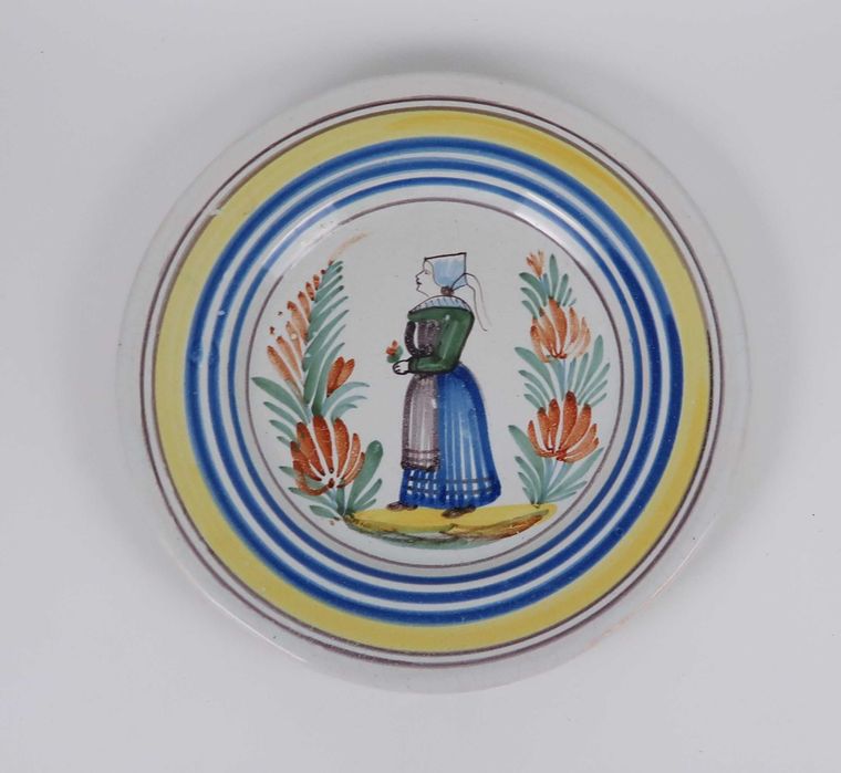 3 Pratos em faiança antiga Quimper