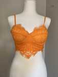 Top de renda laranja S