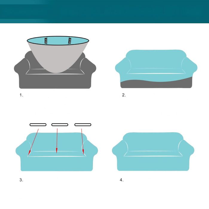 Elastyczny Pokrowiec na Sofę Antypoślizgowy sofa dwuosobowa 185-235cm