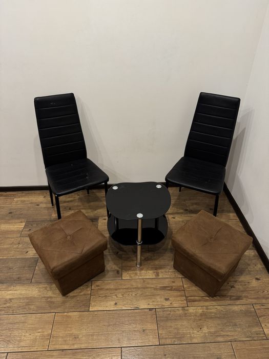 Szklany Stolik + krzesła + pufy z Dowozem Gratis!!!