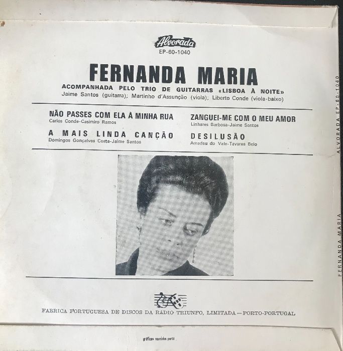 Disco Vinil - Fernanda Maria – Não Passes Com Ela Á Minha Rua