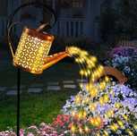 Konewka solarna LED lampa złota ogród altana Patio weranda metalowa