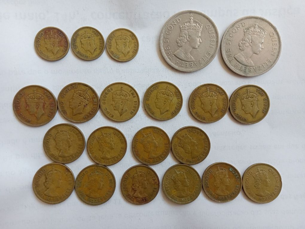 21 moedas de Hong Kong 1949-60