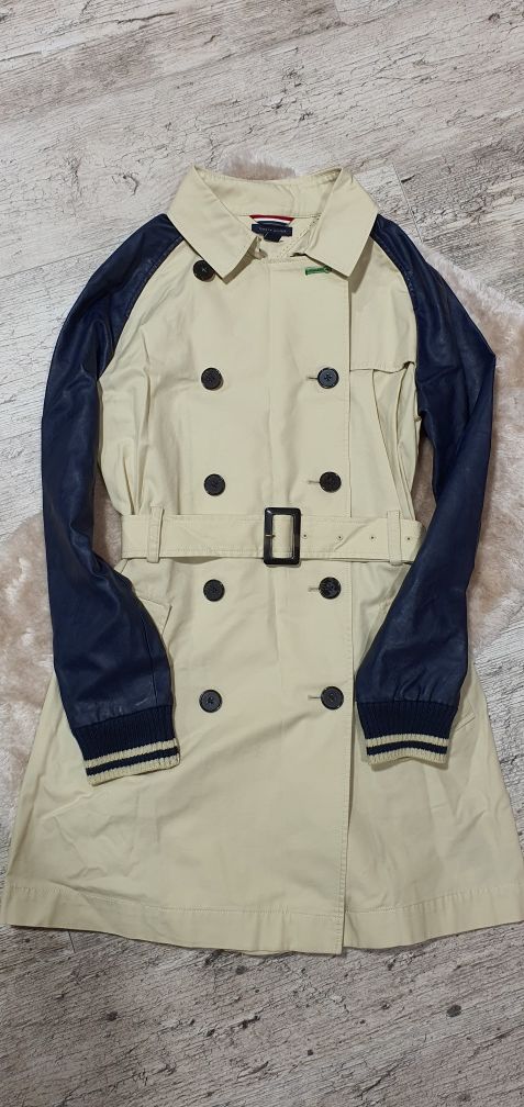 Tommy Hilfiger oryginalny płaszcz szlafrokowy prochowiec pasek M