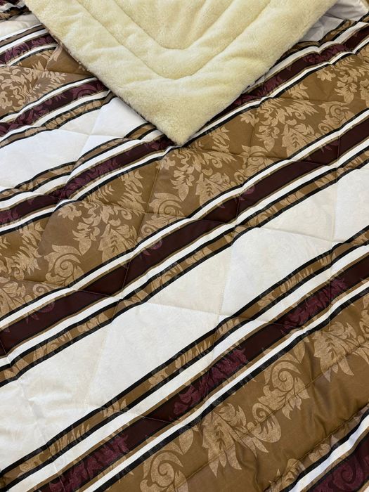 Одеяло плед полуторное на овчине тепла ковдра   двостороння 150*215