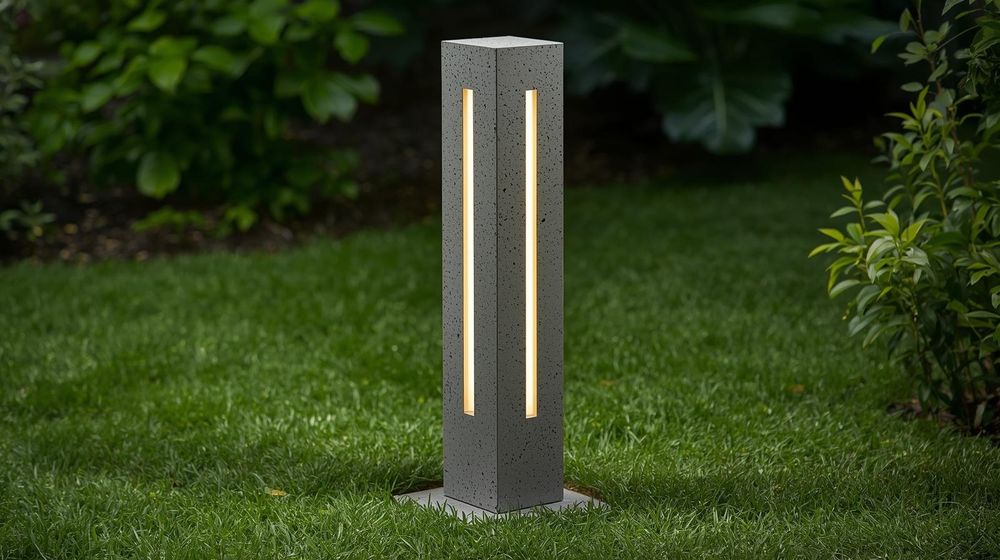 Lampa ogrodowa, betonowa, słupek, podświetlenie- LED