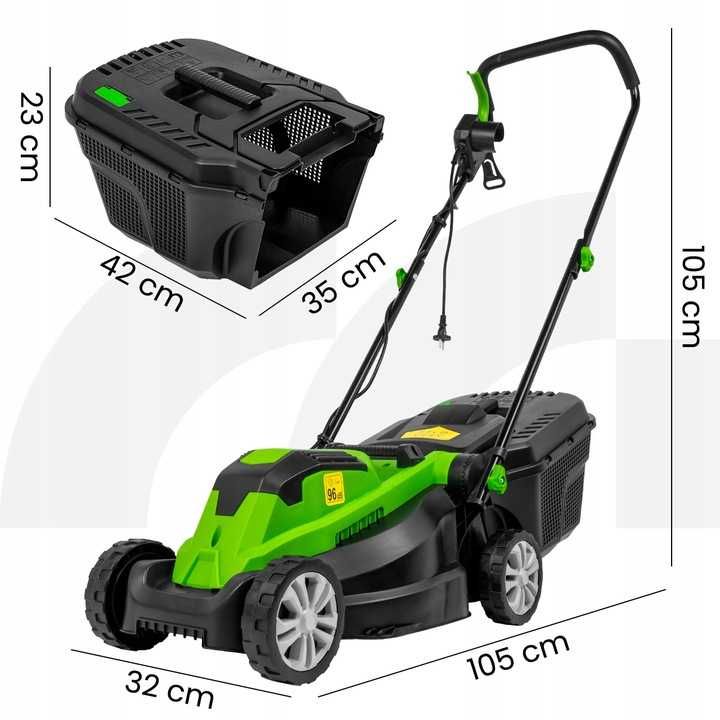 KOSIARKA ELEKTRYCZNA 2100W Duży Kosz 30L Regulowana Niski Pobór Prądu