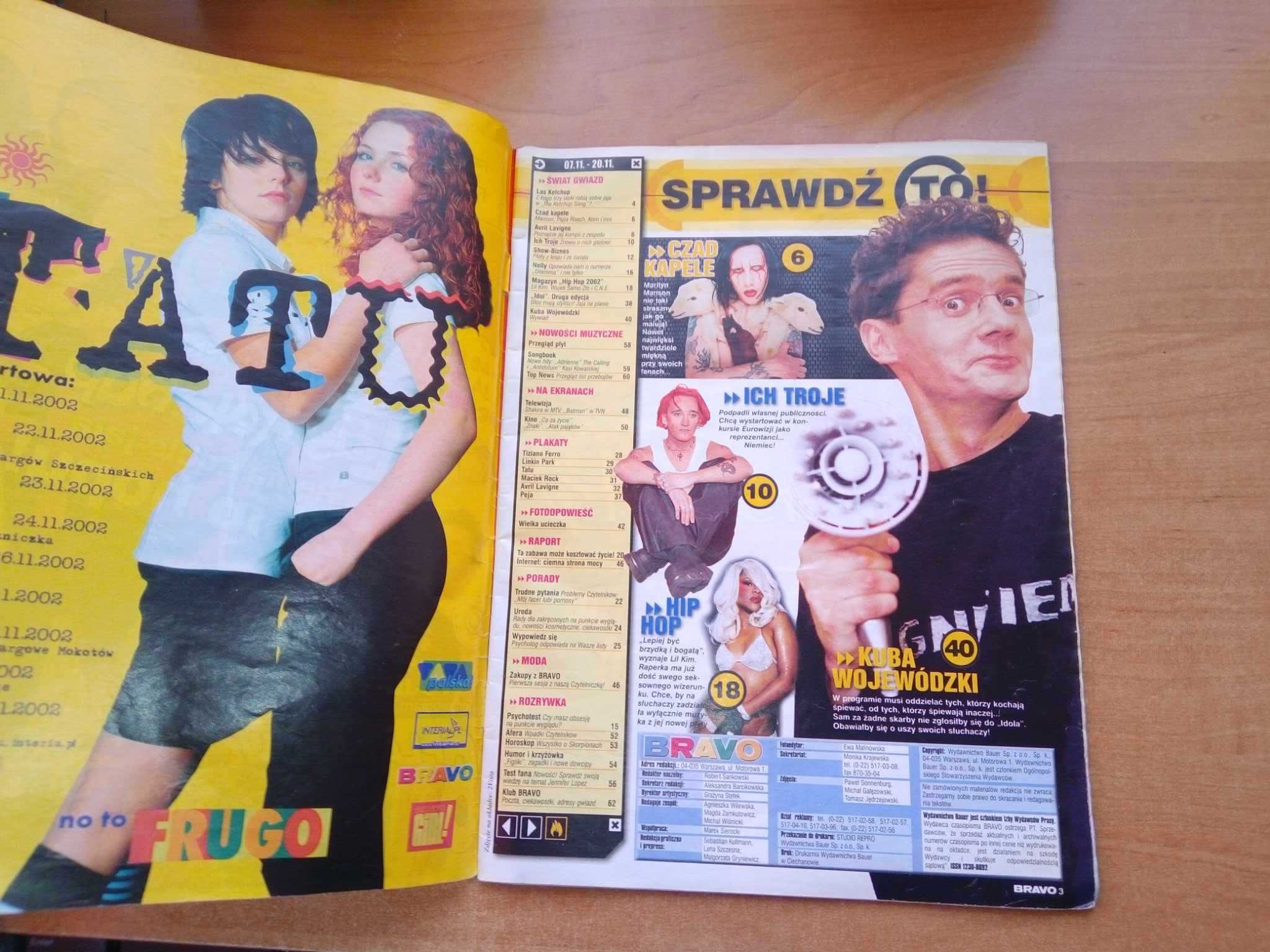 Dwutygodnik Czasopismo Gazeta Bravo nr 23 2002 listopad Las Ketchup