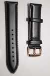 W126 Klasyczny pasek do zegarka skórzany WALLACE HUME czarny 20mm