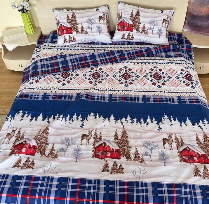 Бязь бавовна новорічна постільна білизна новогодняя постель на подарок