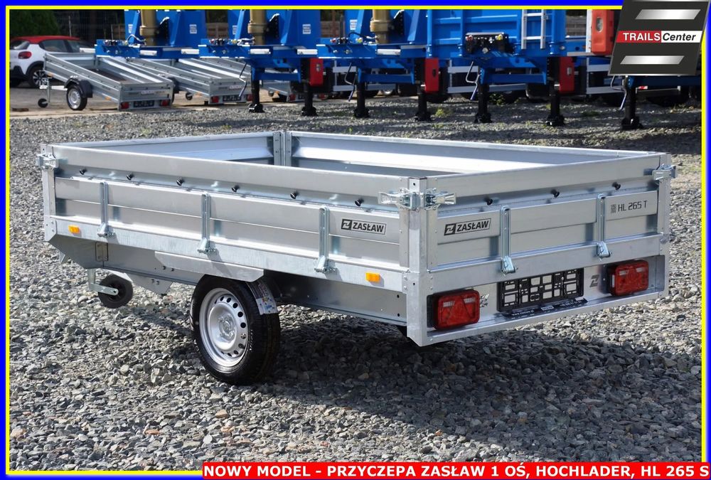 Zaslaw HL 265S dł. 265 x szer. 150 x wys. 35. -  HOCHLADER, 1 oś, WZMOCNIONA KONSTRUKCJA, wszystkie burty uchylne!