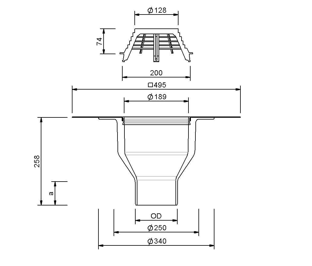 Wpust  STANDARD DN 100 prosty PCV 100410 SITA