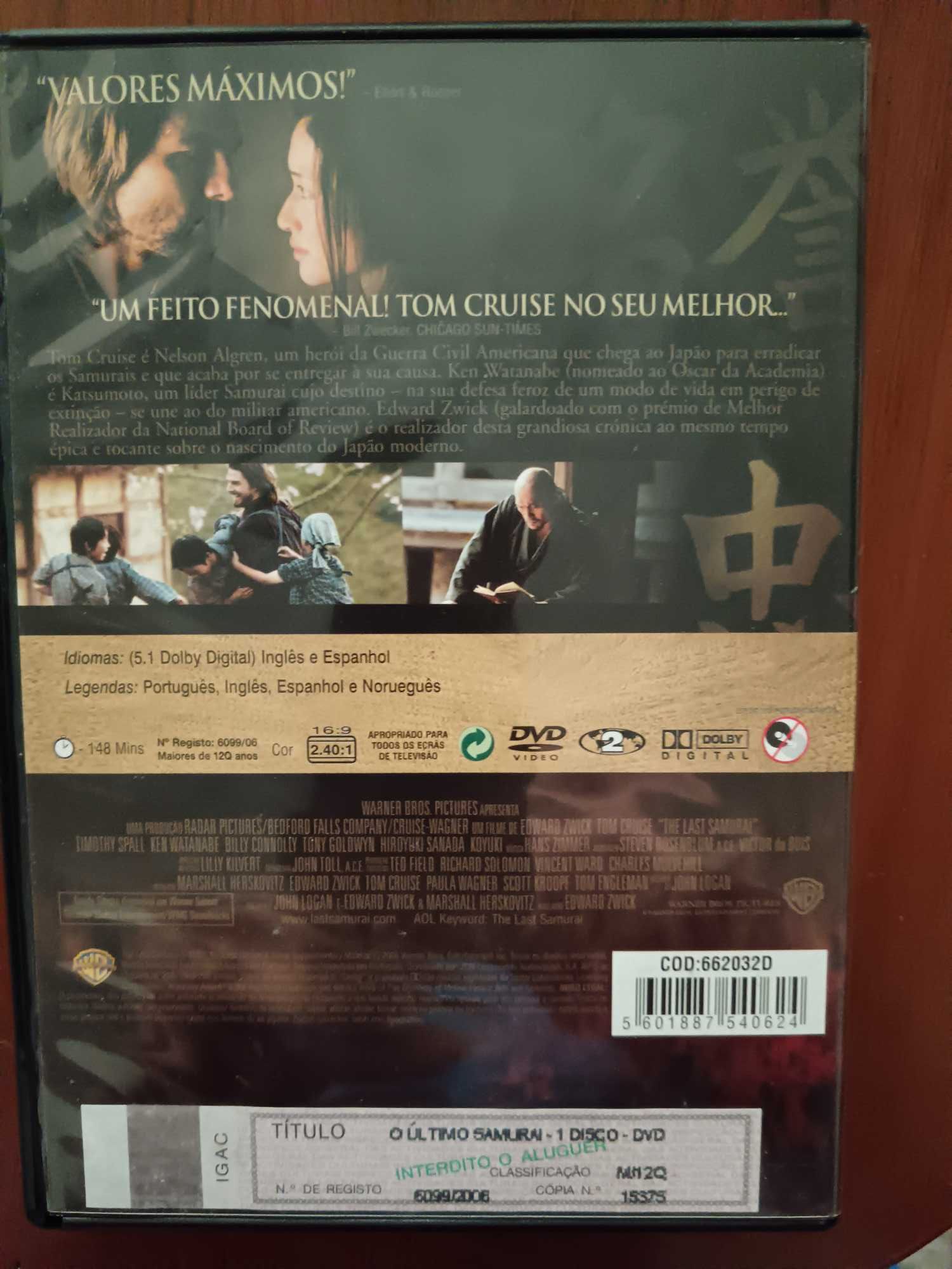 filme dvd original - o ultimo samurai