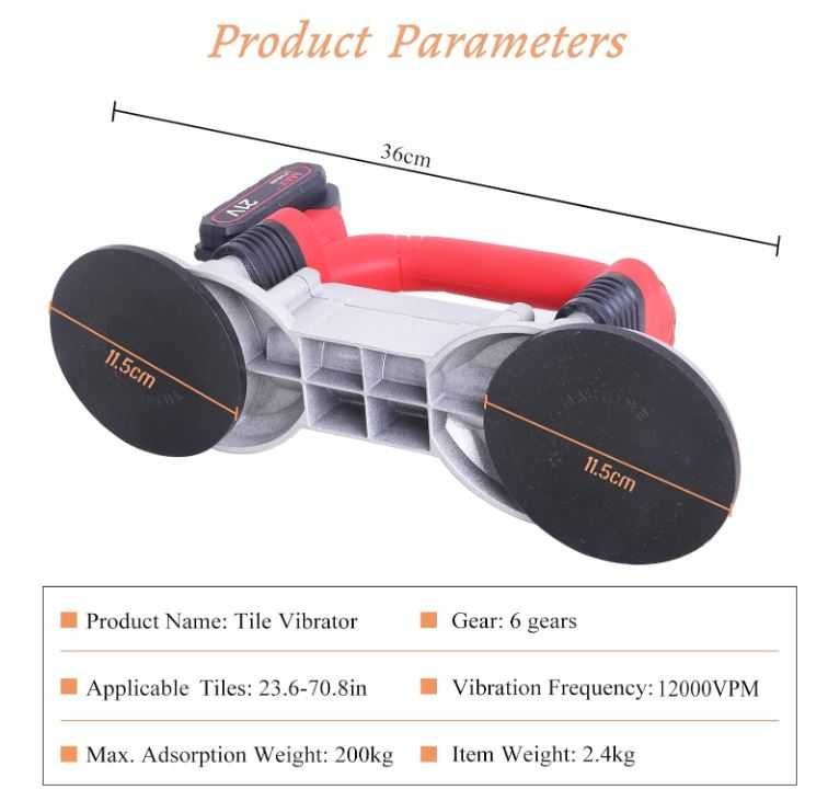 Podwójna przyssawka wibracyjna, 2 akumulatory 2000mAh, udźwig 400kg