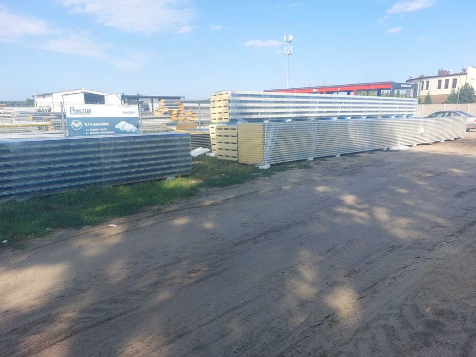 Płyta warstwowa dachowa 80mm RAL 9006/9010 16m I gatunek NOWA