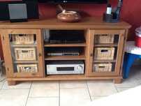 Kredens IKEA MARKOR-drewno-sekretarzyk IKEA HEMNES-witryna
