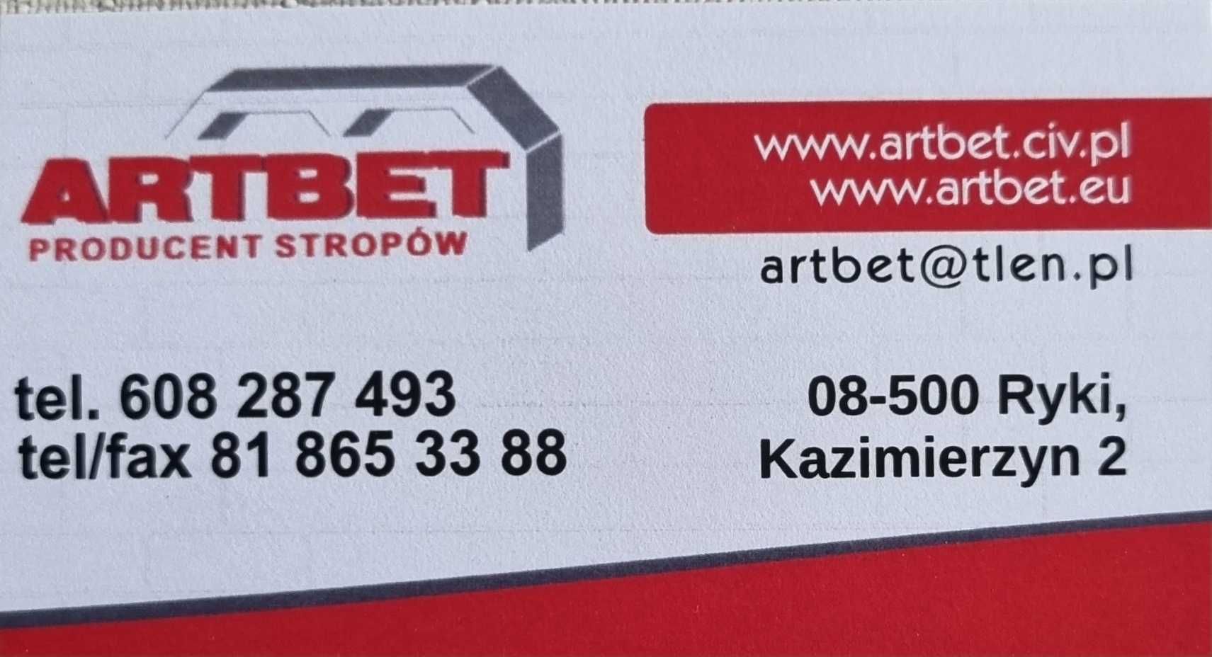 STROP TERIVA belki teriwa pustaki kształtki elki L nadproża