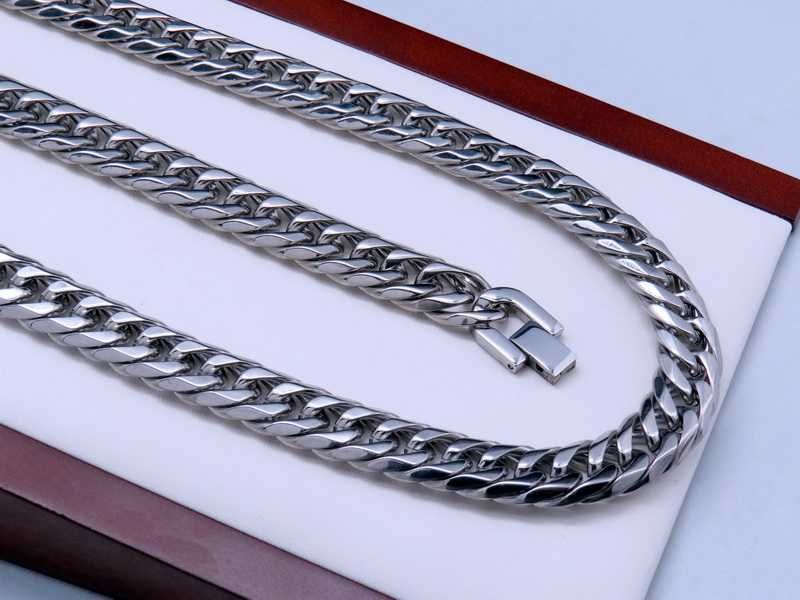 GRUBY srebrny ŁAŃCUCH łańcuszek na szyję STAL CHIRURGICZNA 316L okazja