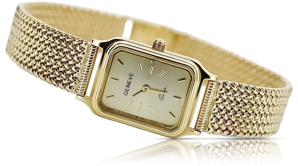 Złoty damski zegarek z bransoletą 14k Geneve lw023y&lbw003y Katowice