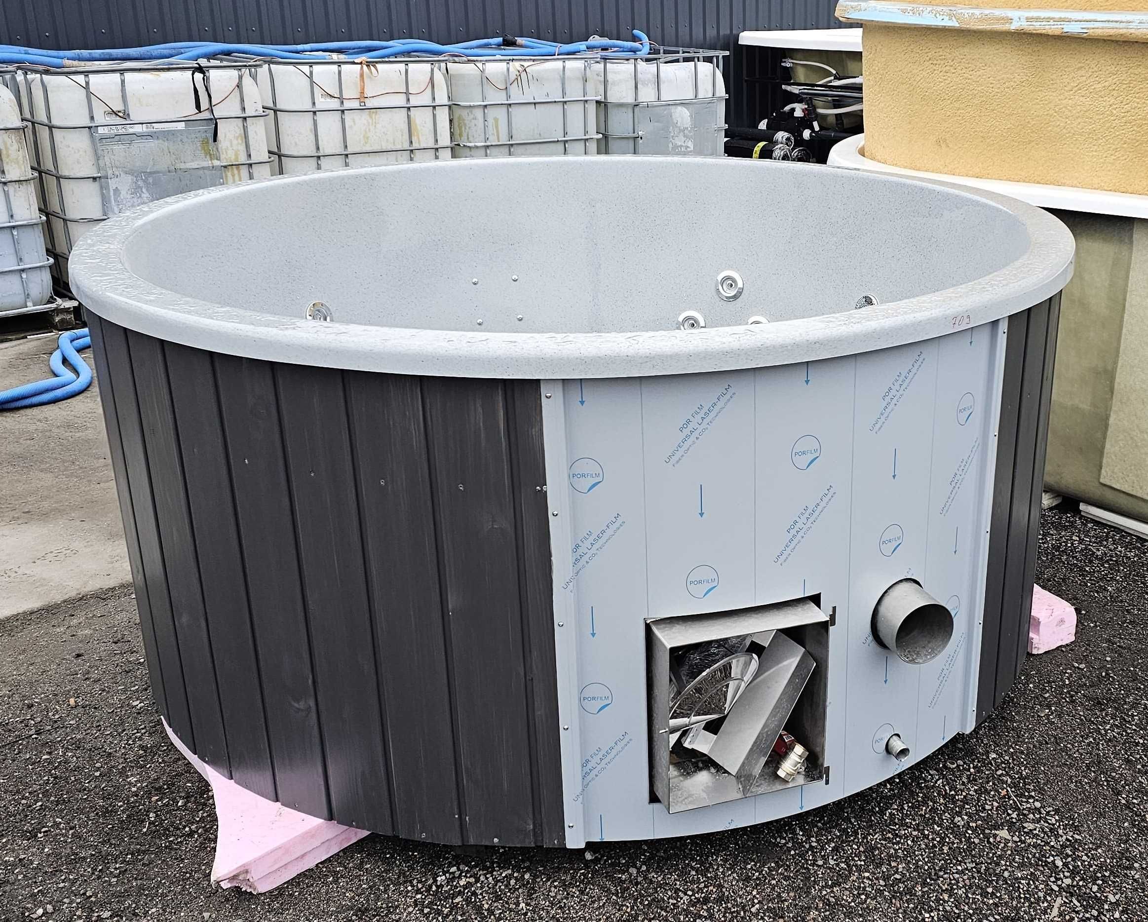 OD RĘKI Balia ogrodowa 225 bania beczka jacuzzi piec zintegrowany