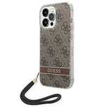 Etui Guess 4g Print Strap na iPhone 14 Pro - brązowe