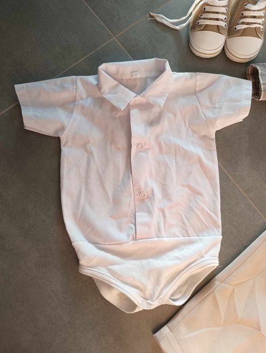 Garniturek do chrztu kratka jesny beż r.68