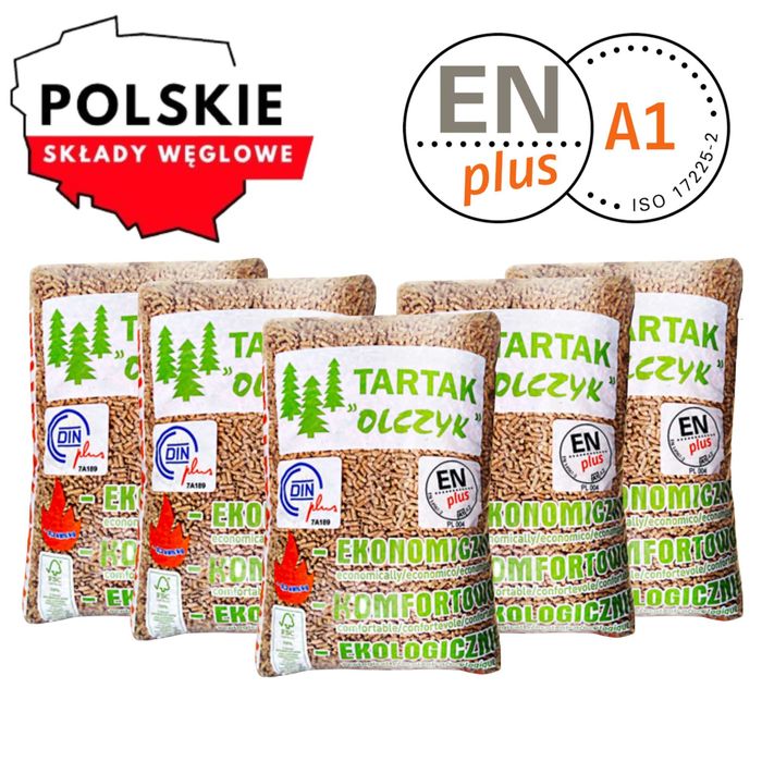 Pelet Tartak Olczyk pellet Certyfikowany A1 DIN PLUS 1050kg- 1590zł