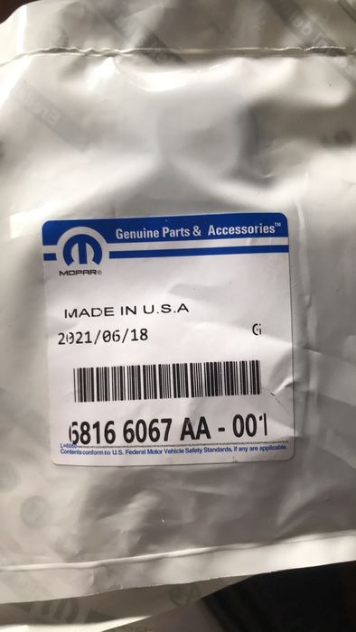 68166067AA Mopar Комплект уплотнительных кольц Dodge, Chrysler, Jeep