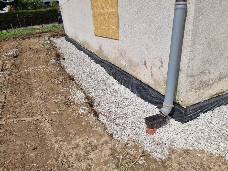 Drenaż , odwodnienie, ocieplanie fundamentów, studnia chłonna, drenaże
