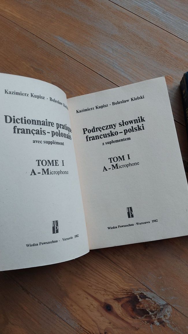 Unikatowy słownik francusko-polski rok wydania 1982 dwa tomy WP