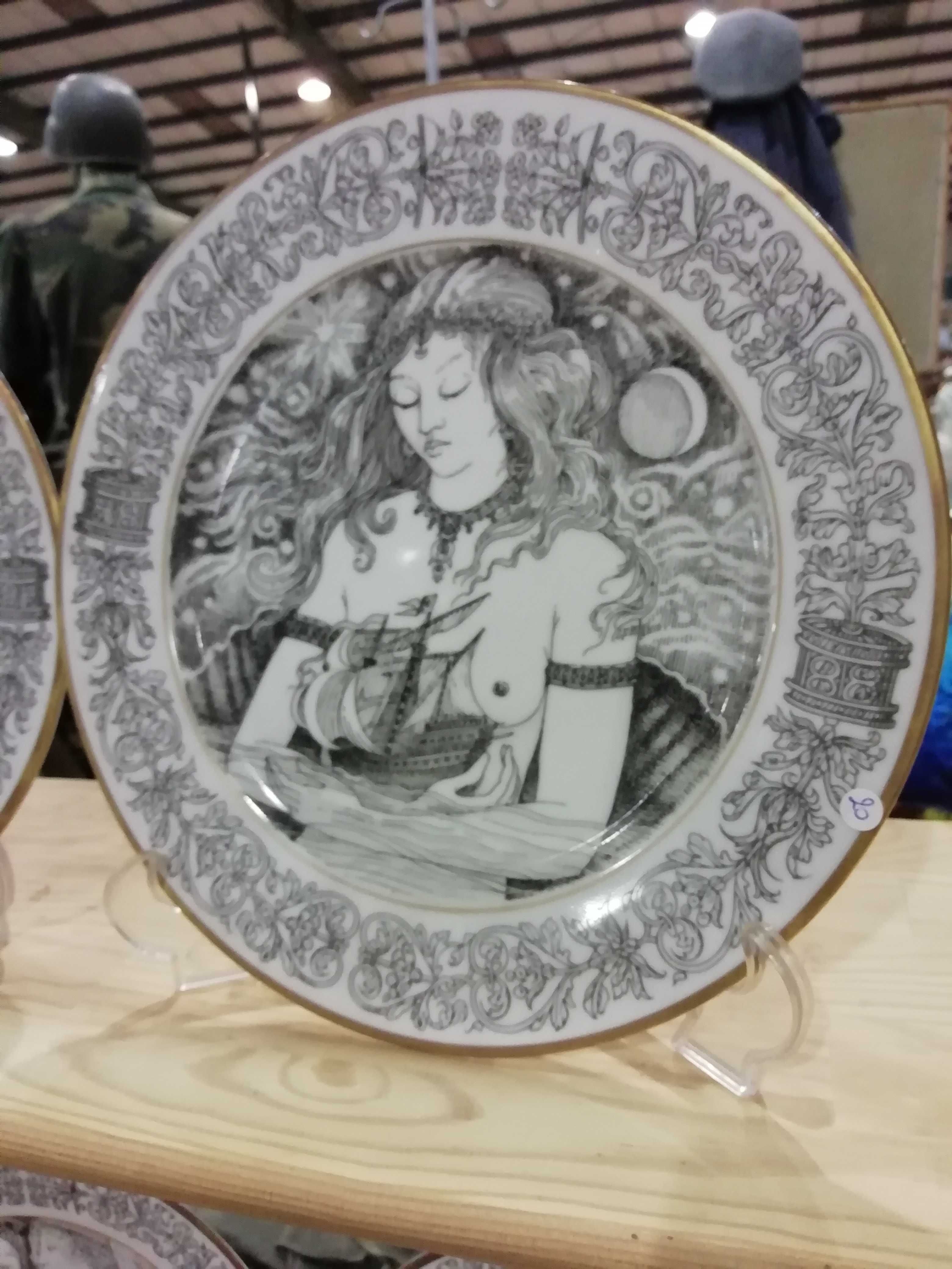 Lima de Freitas - Camilo, Camões, Pessoa e Eça-4 pratos porcelana