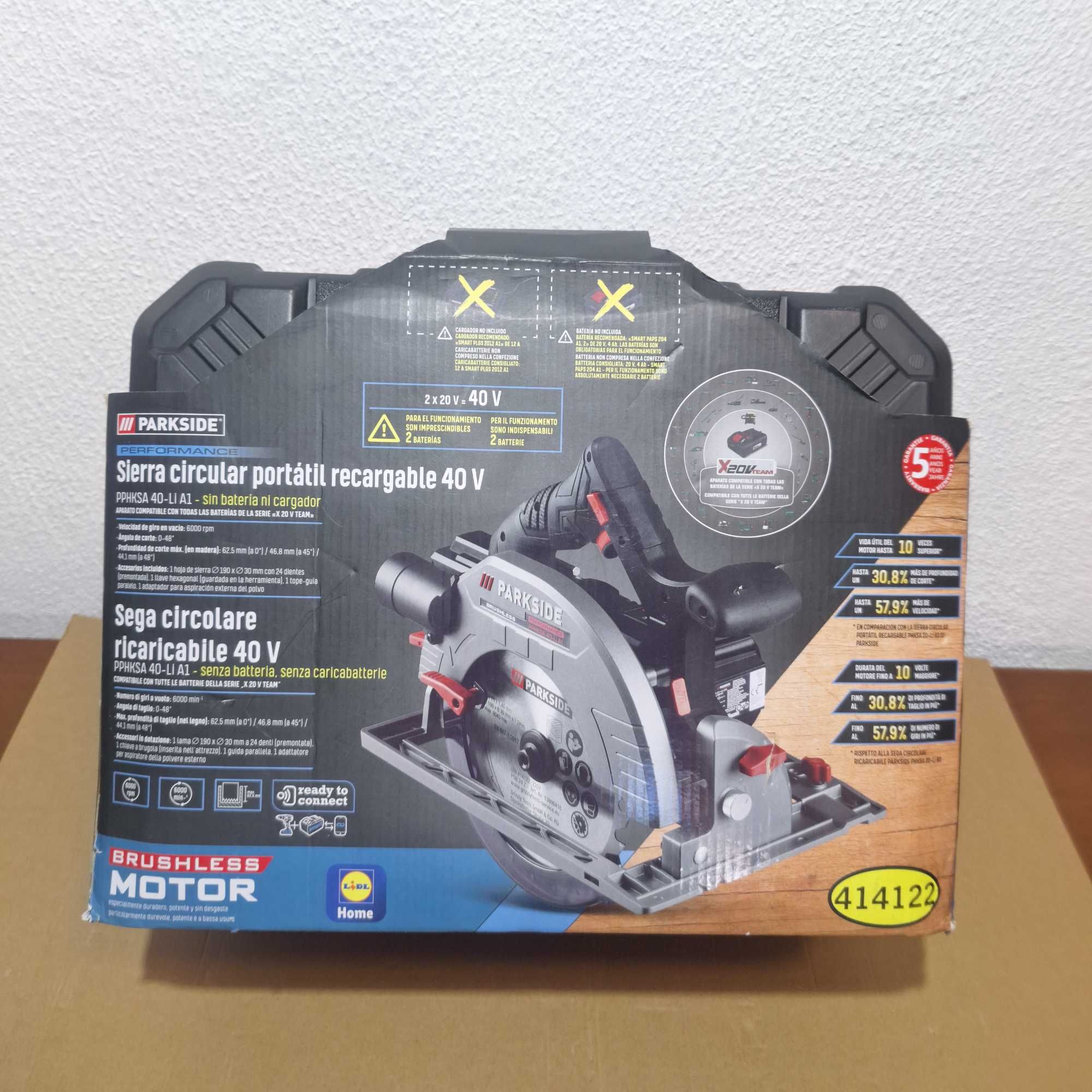Serra Circular Sem Fio de 40V Parkside Performance [ Nova ]