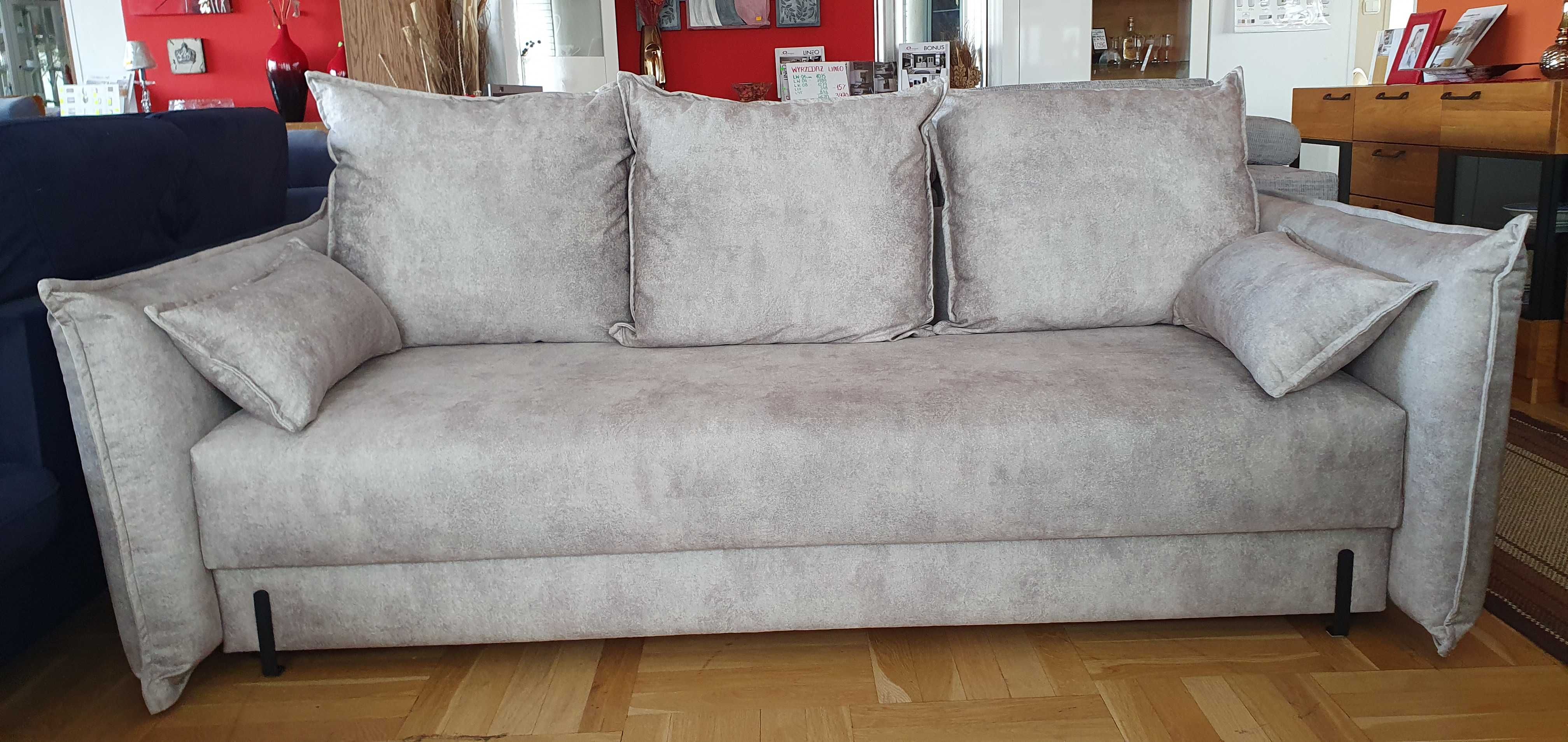 Sofa Hana 230 cm z poduchami rozkładana szara grafitowa granatowa