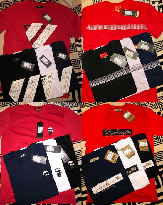 Koszulka męska duzy znaczek Hugo Boss Shirt Karl Burberry Premium