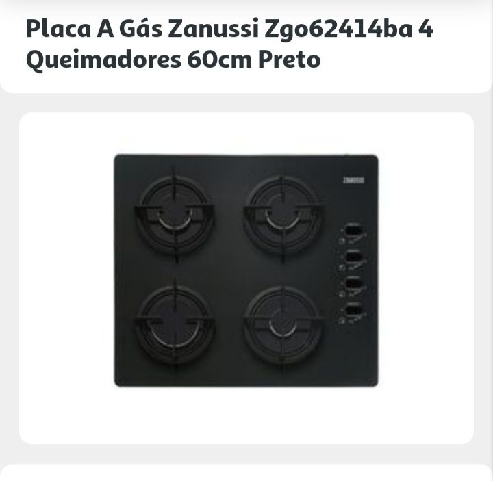 Conjunto 4 grelhas placa Zanussi Novas