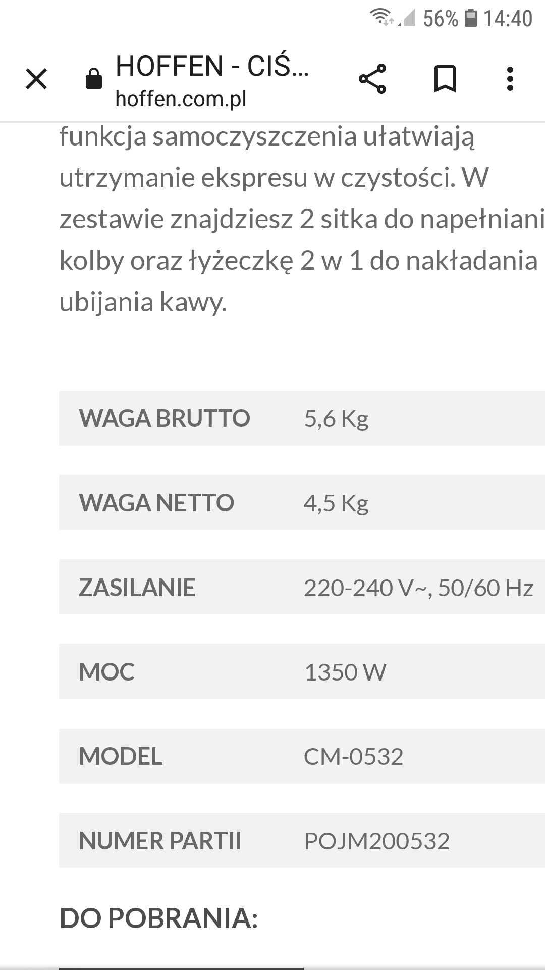 Ekspres do kawy  ciśnieniowy