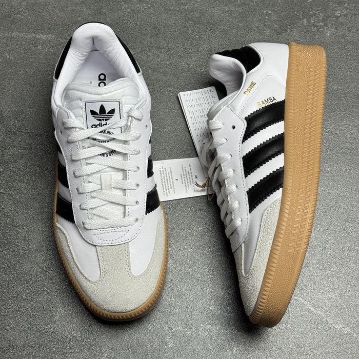 Кросівки білі шкіра на платформі Adidas Samba IE1377 ОРИГІНАЛ 100% 42р