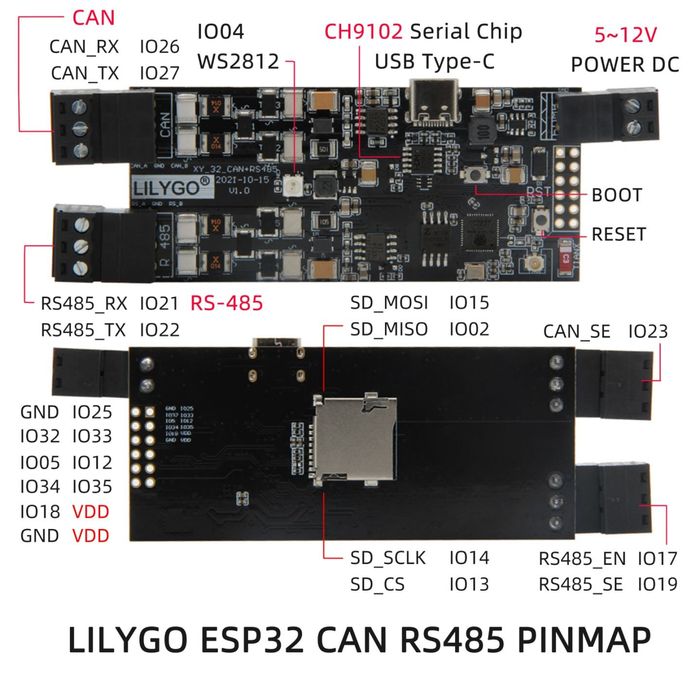 LILIGO CAN ESP32 для подключение високовольтної батареї до інвертора