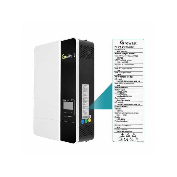 Автономный гибридный инвертор Growatt 5000W 48V 100A