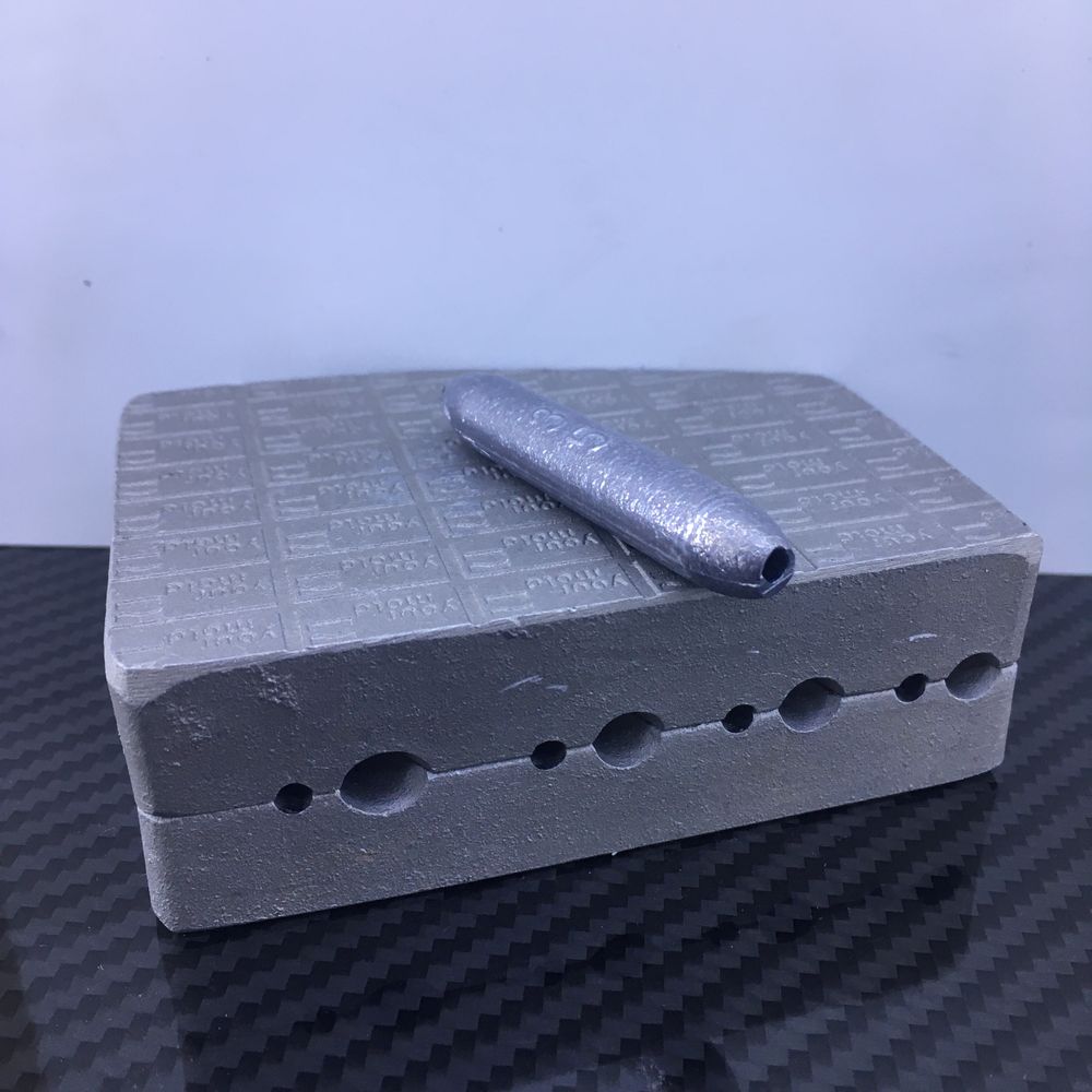Molde para chumbeiras furadas,  10, 15, 25 e 35g