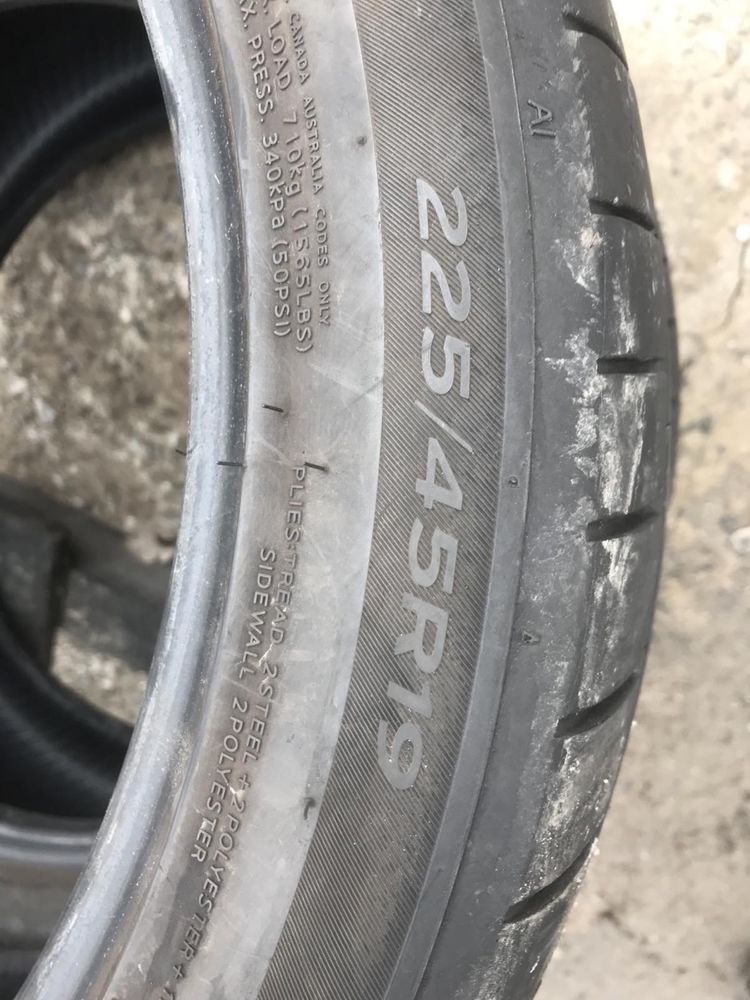 Hankook 225/45r19 комплект літо резина шини б/у склад оригінал