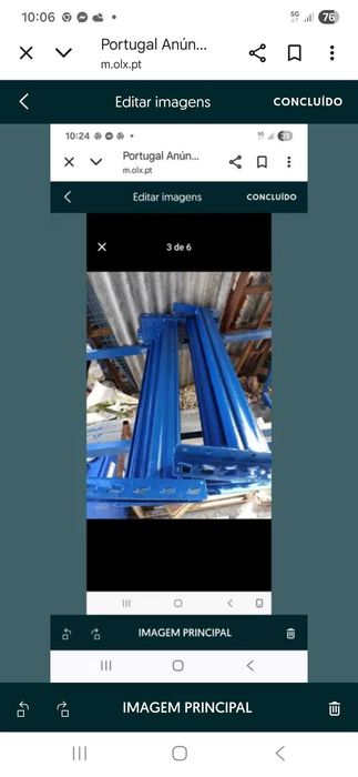 Varias estantes metalicas usadas