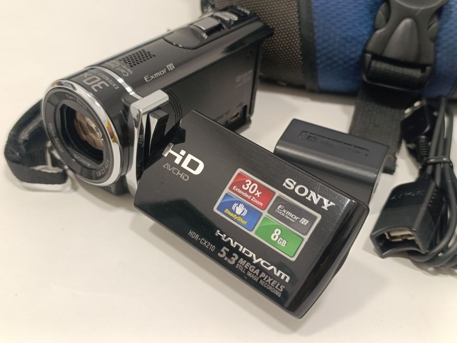 Kamera cyfrowa SONY HDR-CX210 e full HD x30 5.2 Mpx DOTYK ZEISS zestaw