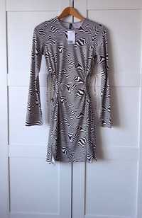 Nowa Sukienka Mini H&M Divided Zebra S