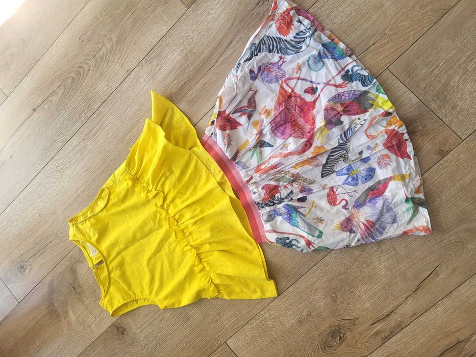 Prześliczny zestaw koszulka + spódniczka zara h&m r.116 j.nowe